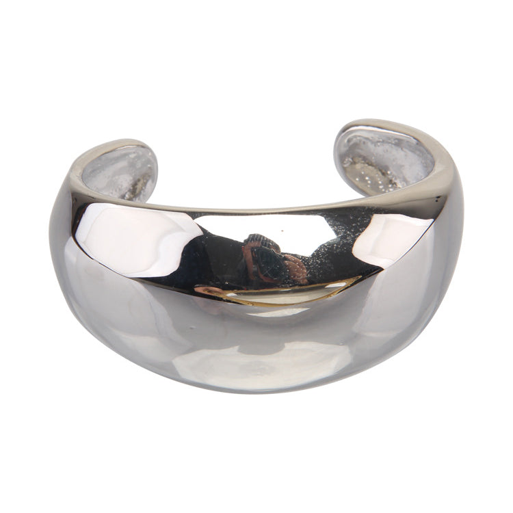 Wholesale Wide Version Metal Curved Glossy Bracelet Open Bracelet ACC-BT-SZL001