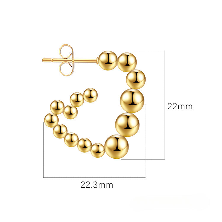 Wholesale Beads Triangle Stainless Steel 18K Gold Plated Earrings ACC-ES-MuShan032