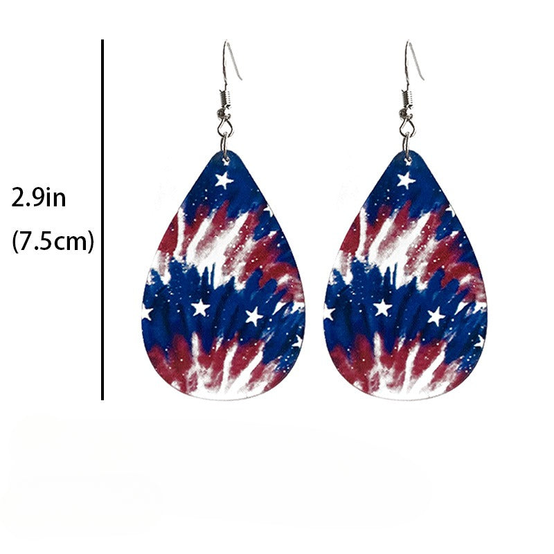 Wholesale 2 Pairs/pack Tie-dye Water Drop Acrylic Transparent Earrings ACC-ES-HY193