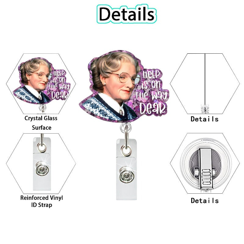 Wholesale Acrylic Letter Medical Retractable Badge Scroll Keychain ACC-KC-QiDing006