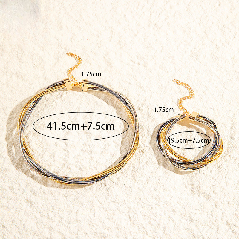 Wholesale Multi-layer Elastic Snake Bone Twist Necklace Bracelet ACC-BT-YongGe009