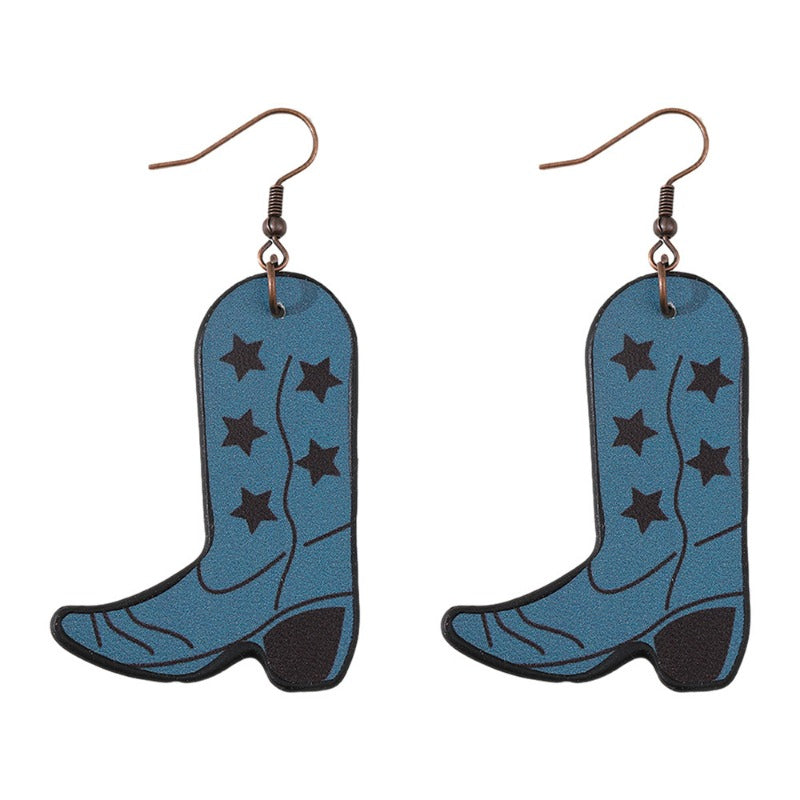 Wholesale Ethnic Style Western Cowboy Star Milk Pendant Earrings ACC-ES-ChuLian109