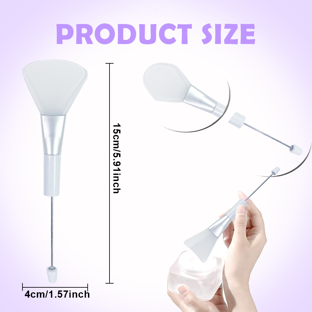 Whoelsale Beadable Face Mask Beauty Tool 7 Types of Brush Heads Soft Silicone Facial Mud Mask, DIY Beaded Brush Hairless Body Lotion Applicator DIY Making Gifts