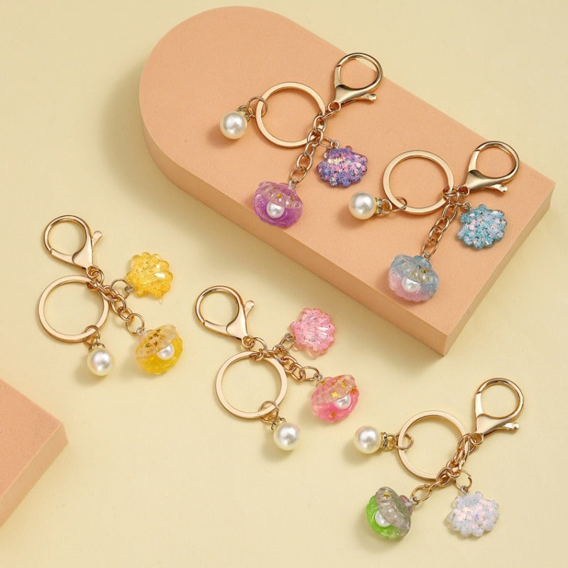 Wholesale Acrylic Pearl Shell Keychain ACC-KC-RongRui036