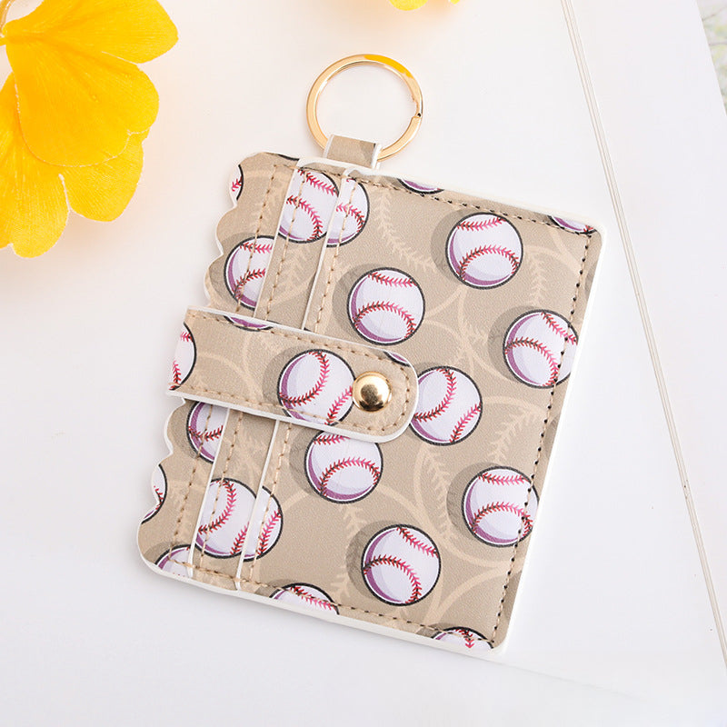 Wholesale Baseball Softball Leopard Print Cow Print PU Pickup Bag Keychain ACC-KC-HaoBao001