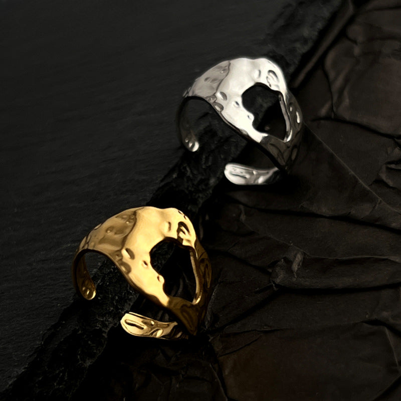 Wholesale Stainless Steel Ring 18K Gold Hollow Opening Adjustable Rings ACC-RS-WanCh004