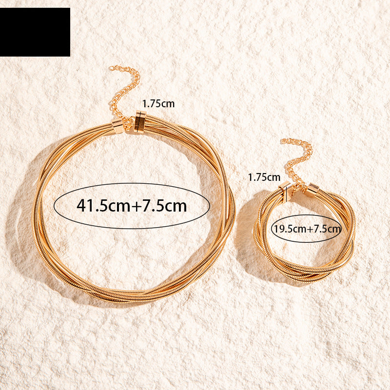 Wholesale Multi-layer Elastic Snake Bone Twist Necklace Bracelet ACC-BT-YongGe009