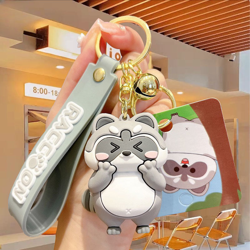 Wholesale Cute Raccoon Cartoon Silicone Keychains ACC-KC-Chaow002