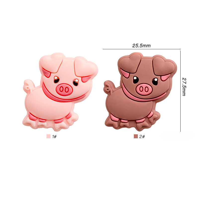 Wholesale 10pcs Silicone Pig Focal Beads DIY Bead Pen Accessories ACC-BDS-WDX200