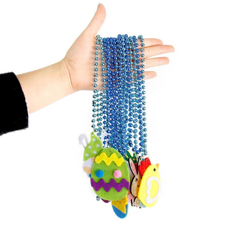 Wholesale Easter Party Dress Up Beaded Eggs Rabbit Carrot Bead Necklace ACC-NE-LiTa001