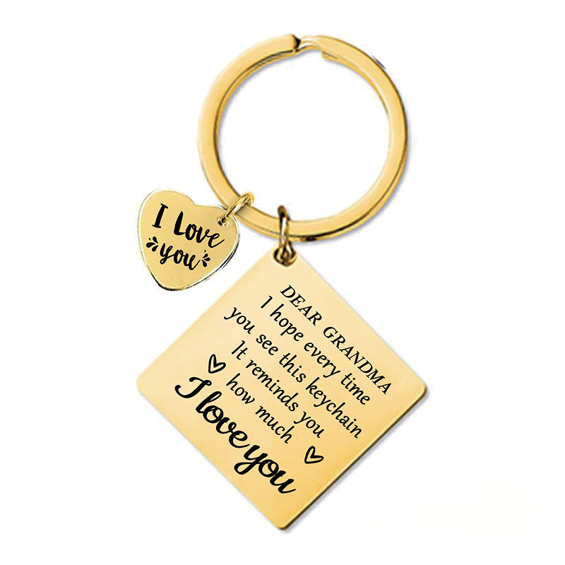 Wholesale Mother's Day Gift Metal Square Keychain ACC-KC-Ganggu006