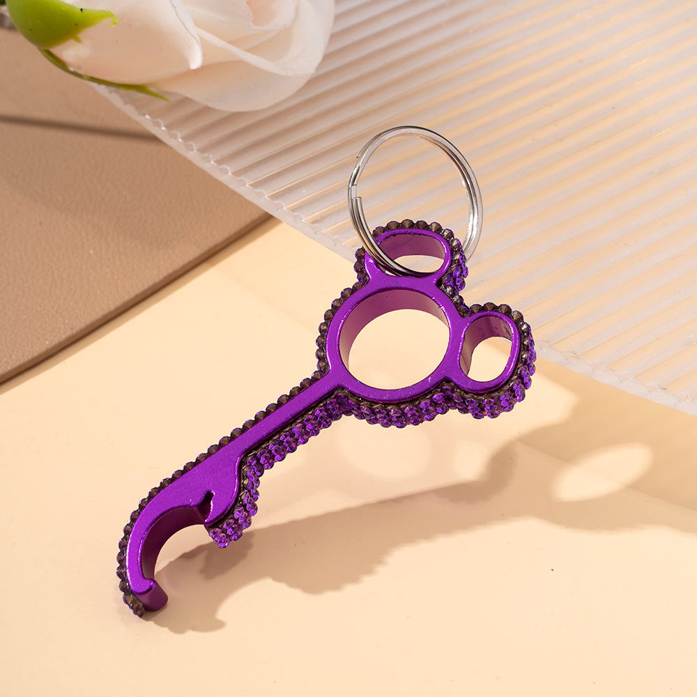 Wholesale Diamond Inlaid Multifunctional Aluminum Alloy Bottle Opener Keychains ACCVIP-KC-ZhiYa019