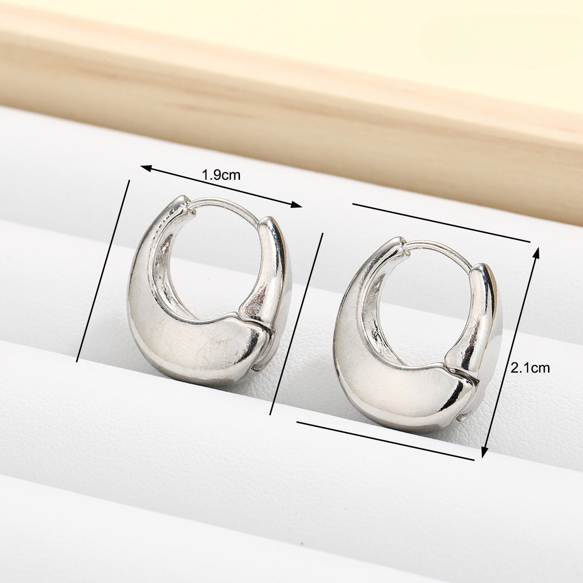 Wholesale Oval Plain Hoop Earrings ACC-ES-HZS004