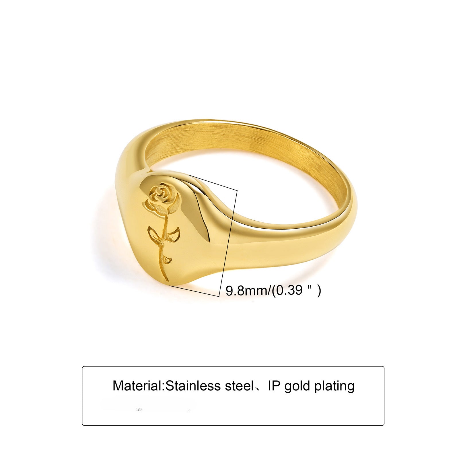 Wholesale Ring Stainless Steel Unisex Seal Gold Glossy ACC-RS-HuaLanXin005