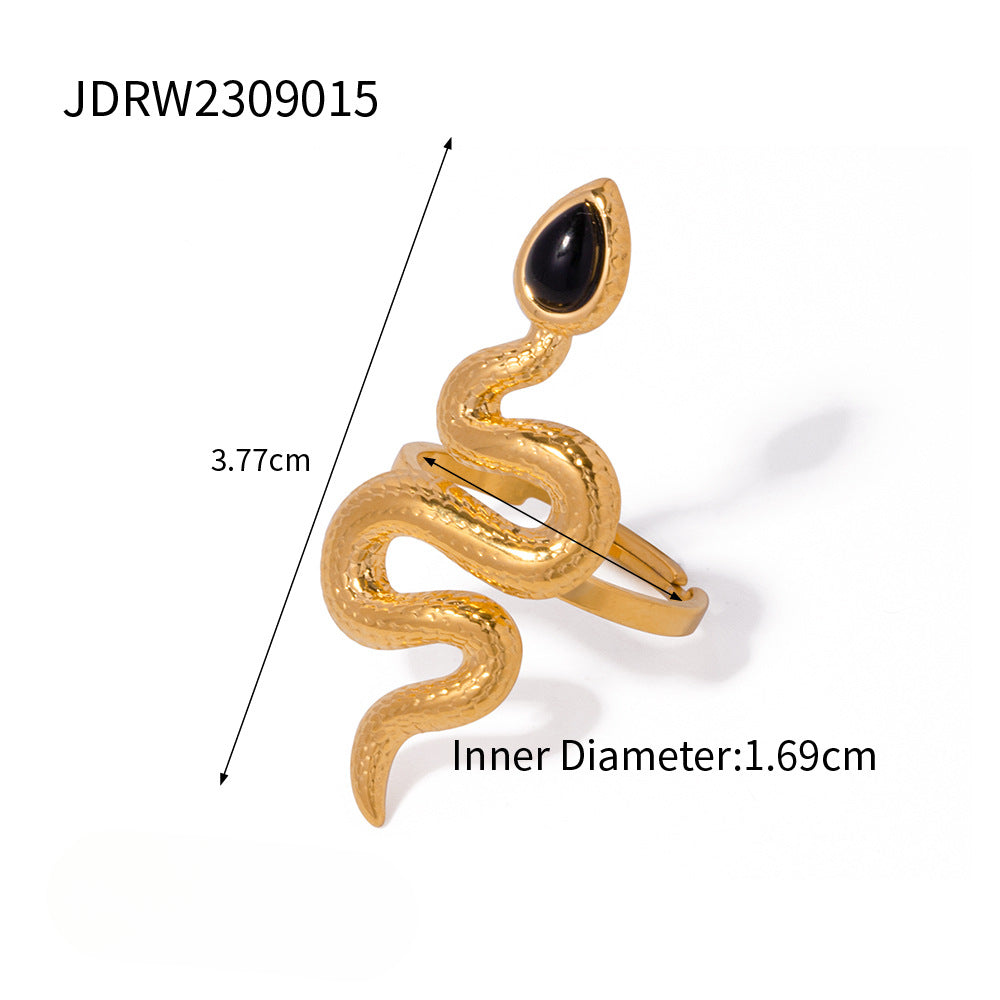 Wholesale Vintage 18K Gold Plated Stainless Steel Snake Rings ACC-RS-WanX007
