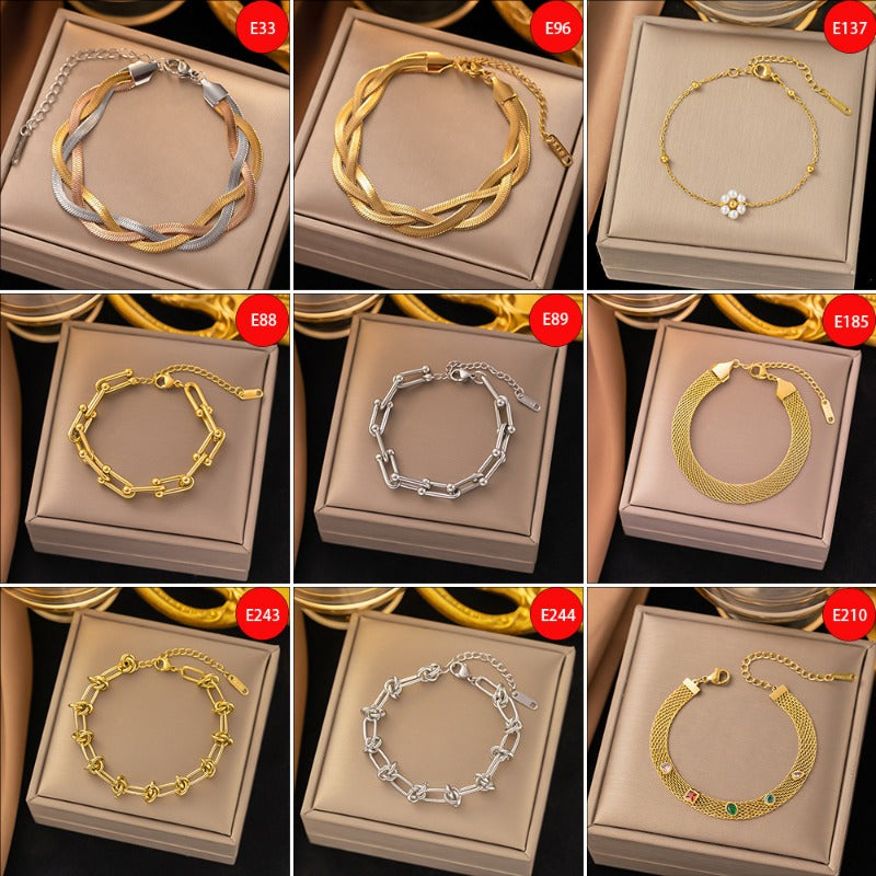 Wholesale Multi-layer Stainless Steel Round Beads Love Heart Titanium Steel Bracelet ACC-BT-Qinji004