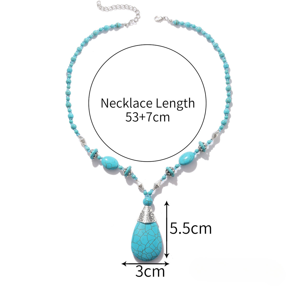 Wholesale Vintage Turquoise Necklace Bohemian Ethnic Necklace ACC-NE-ManYi021