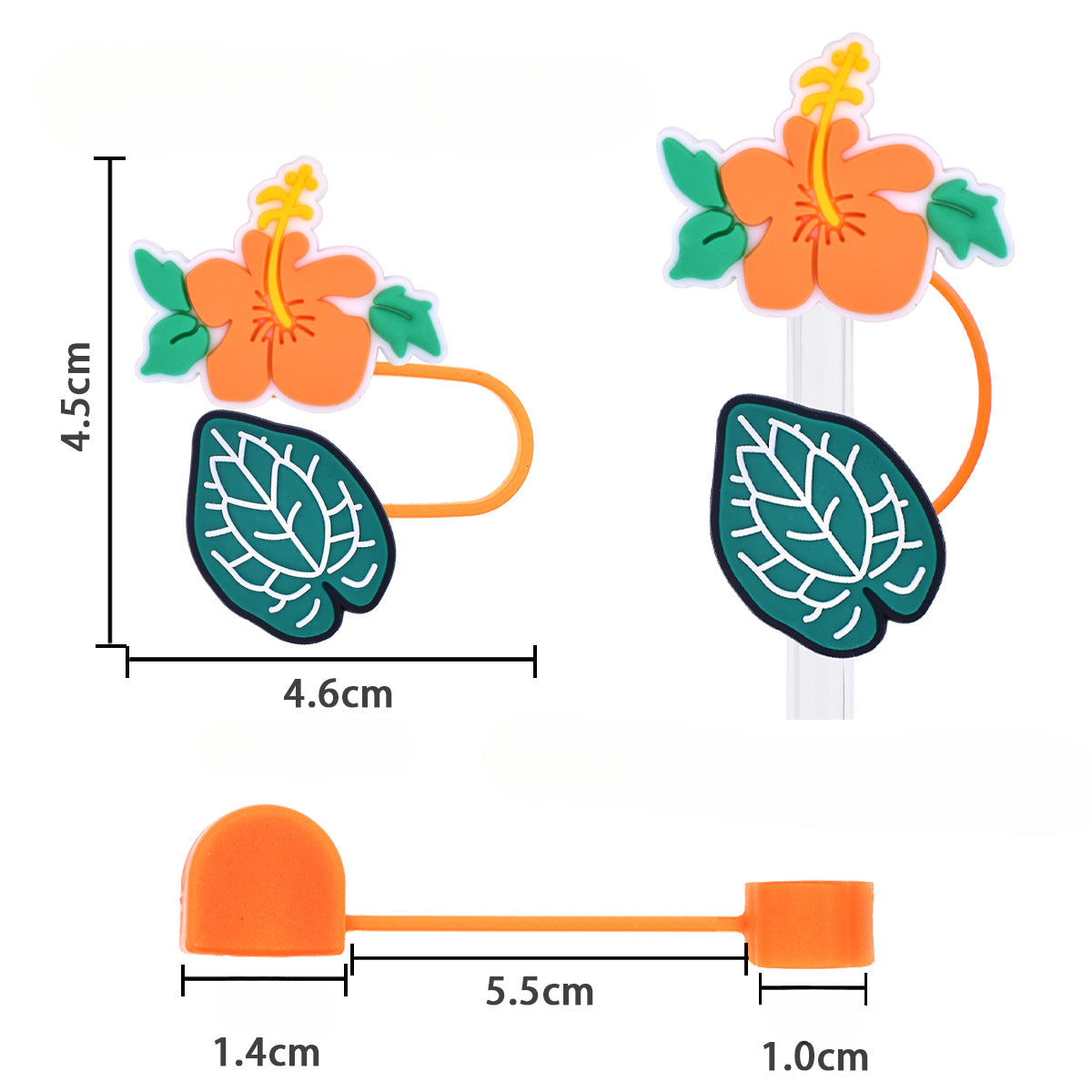 Wholesale Random 100pcs Tropical Plant Straw Tube Cap 10mm Soft Glue Straw Decoration Straw Cover ACC-SCR-RYY049