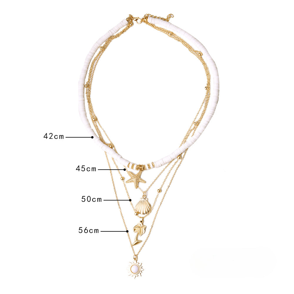 Wholesale Vintage Soft Clay Starfish Shell Alloy Necklace ACC-NE-Gaot001