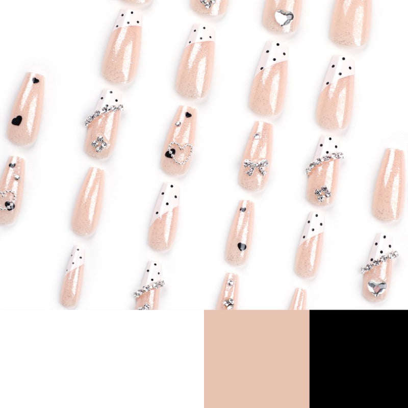 Wholesale 24 Pieces/box Bowknot Cow Pattern Polka Dot Nails Kits Nail Stickers ACC-NS-LeFan195