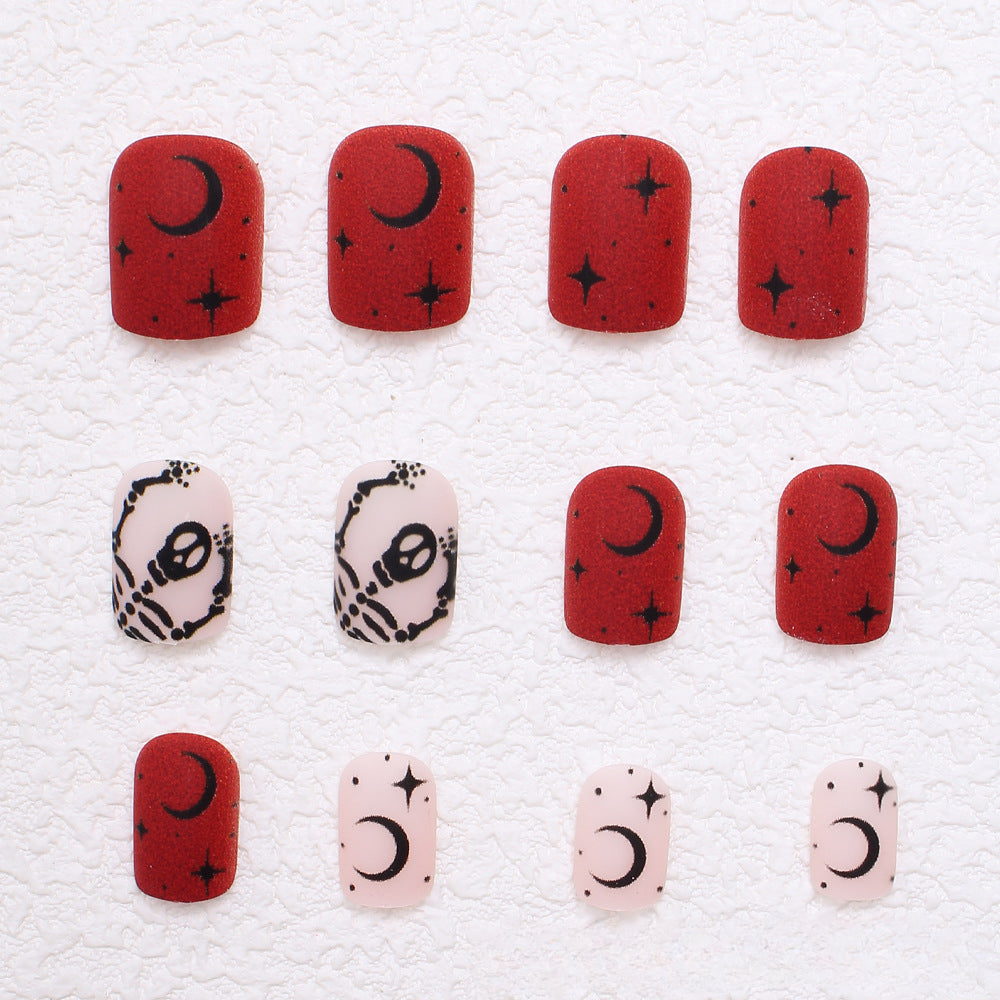 Wholesale Halloween 24 Pieces/box Press-on Nails Kits Nail Stickers ACC-NS-XingNai016