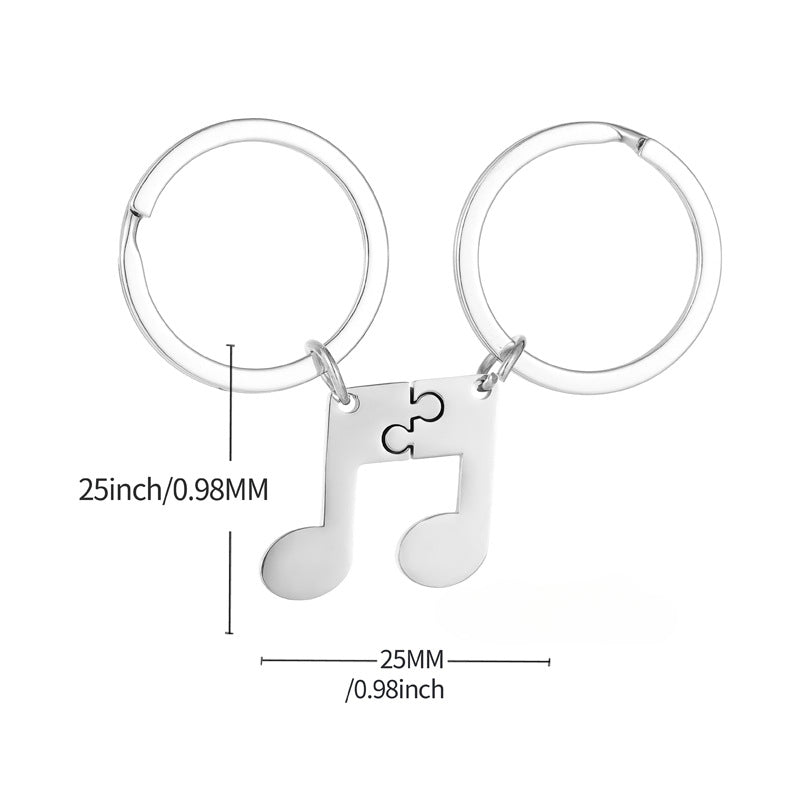 Wholesale Musical Note Stainless Steel Keychains ACC-KC-JinZhu007