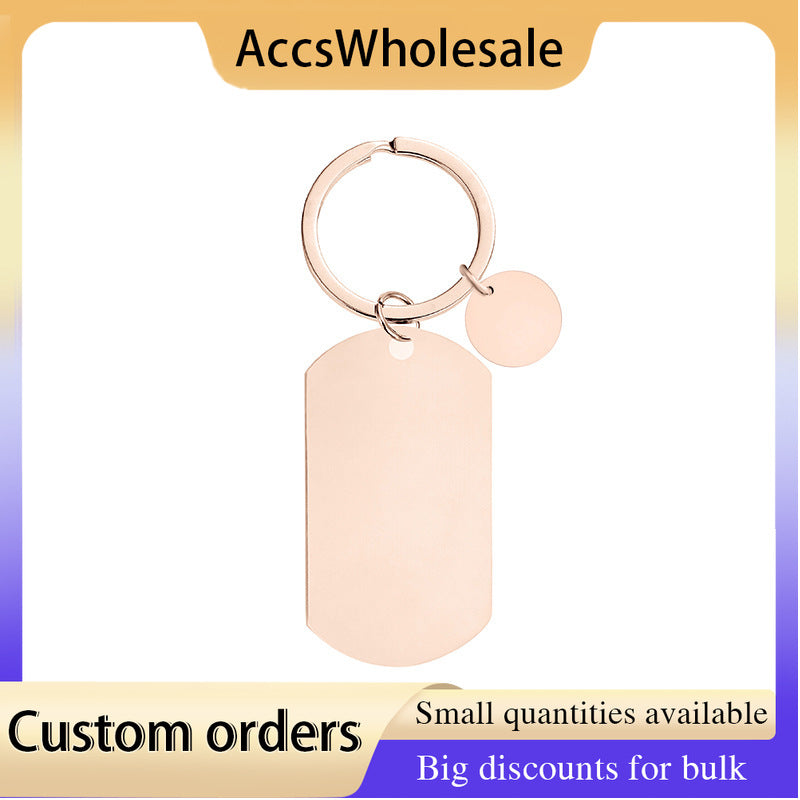 Custom Keychain with Laser Engraved Text or Logo - Multi-color Small Round Metal Keychain