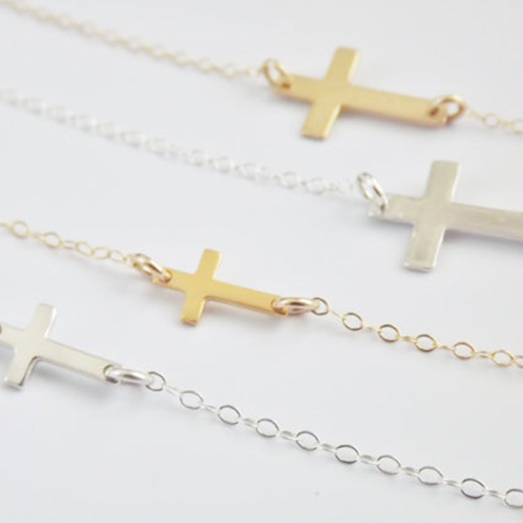 Wholesale Cross Necklace Gold Plated Clavicle Necklace