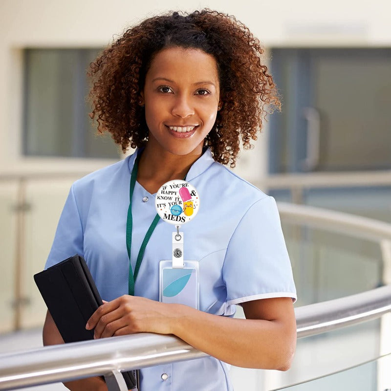 Wholesale Medical Glue Patch Medicine Bottle Pill Retractable Rotating Badge Keychain ACC-KC-QiDing023