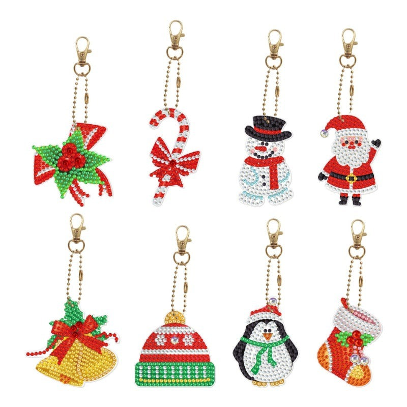 Wholesale Single-sided Diamond Christmas Creative Diy Keychains ACC-KC-PengDao002