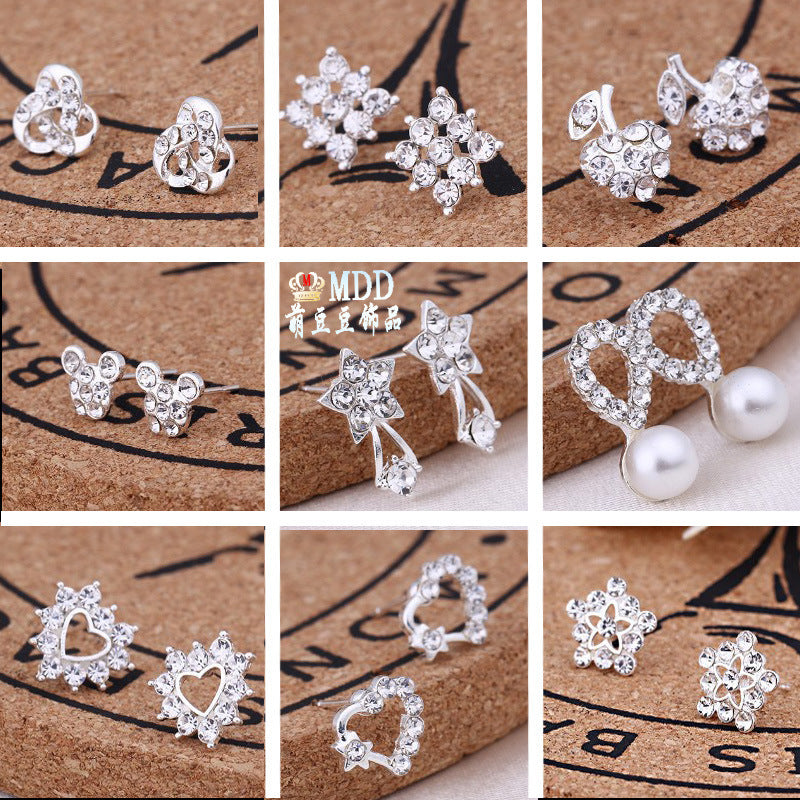 Wholesale Diamond Interwoven Flower Pearl Earrings ACC-ES-MDD095