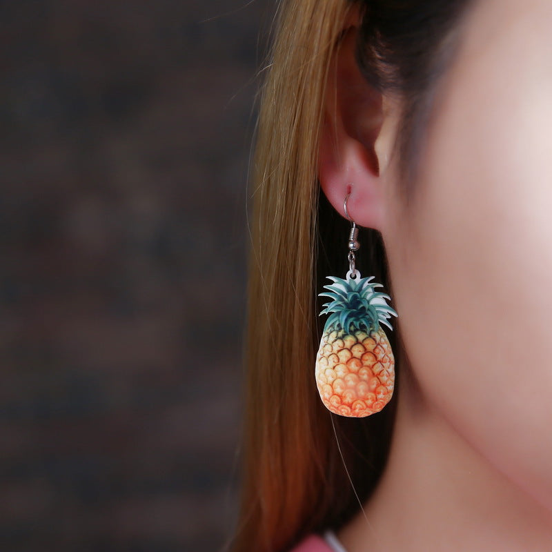 Wholesale Creative Fruit Earrings Pineapple Fruit Studs Earrings