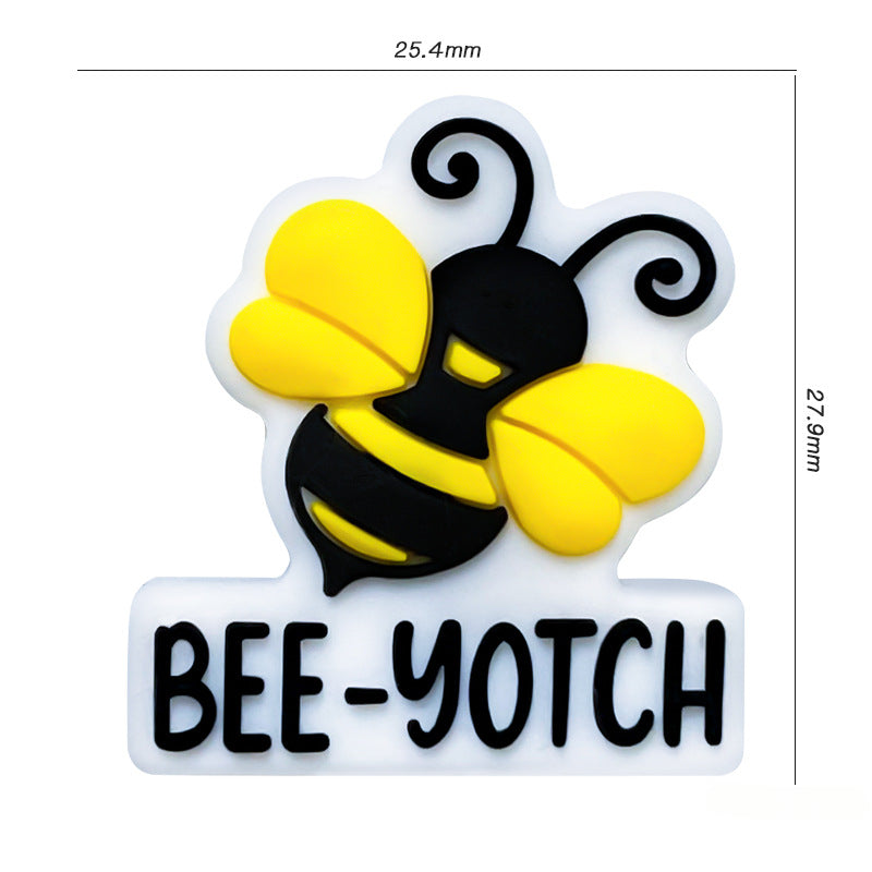 Wholesale 10pcs Silicone Bee Focal Beads DIY Beaded Pen Accessories ACC-BDS-WDX203