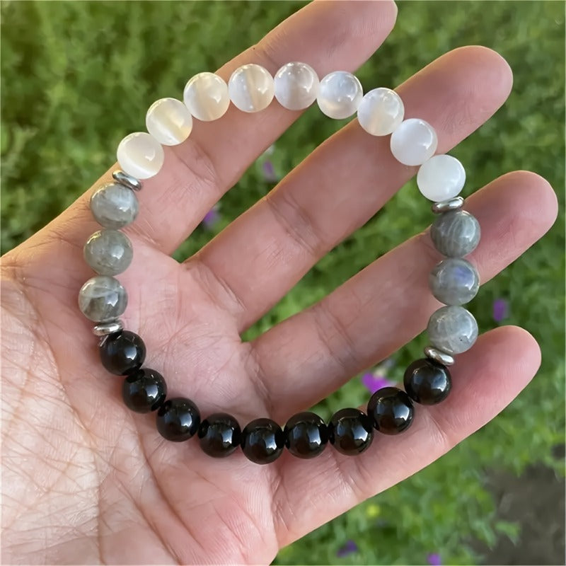 Wholesale White Aventurine Obsidian Cat's Eye Stone Bracelet ACC-BT-XiaoDu012