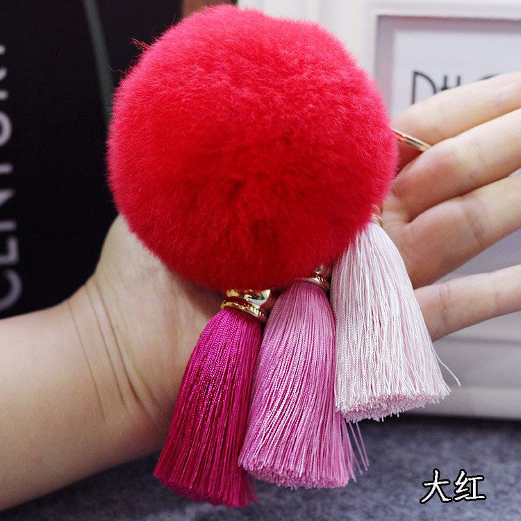 Wholesale Creative Tassel Wool Ball Keychains ACC-KC-GongZ032