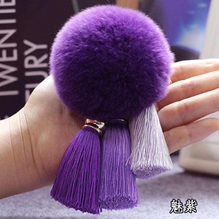 Wholesale Creative Tassel Wool Ball Keychains ACC-KC-GongZ032