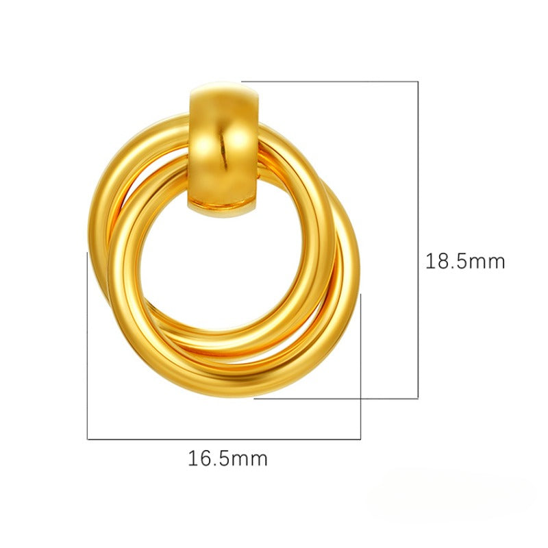 Wholesale Circle Gold Plated Stainless Steel Earrings ACC-ES-MuShan063