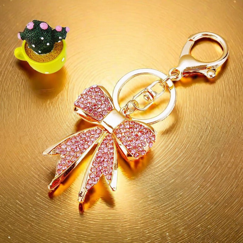 Wholesale Girly Diamond Bow Keychain ACC-KC-RuiYuan008