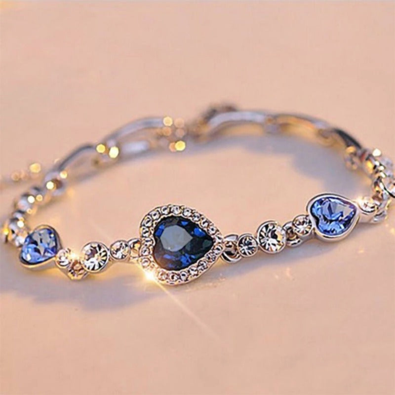 Wholesale Valentine's Day Love Shaped Crystal Zirconia Earrings Bracelet ACC-BT-HanSJ002