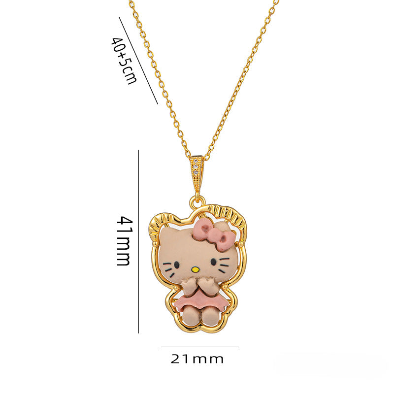 Wholesale Cartoon Animal Image Pendant Cute Necklaces Titanium Steel Necklace ACC-NE-Kouz007