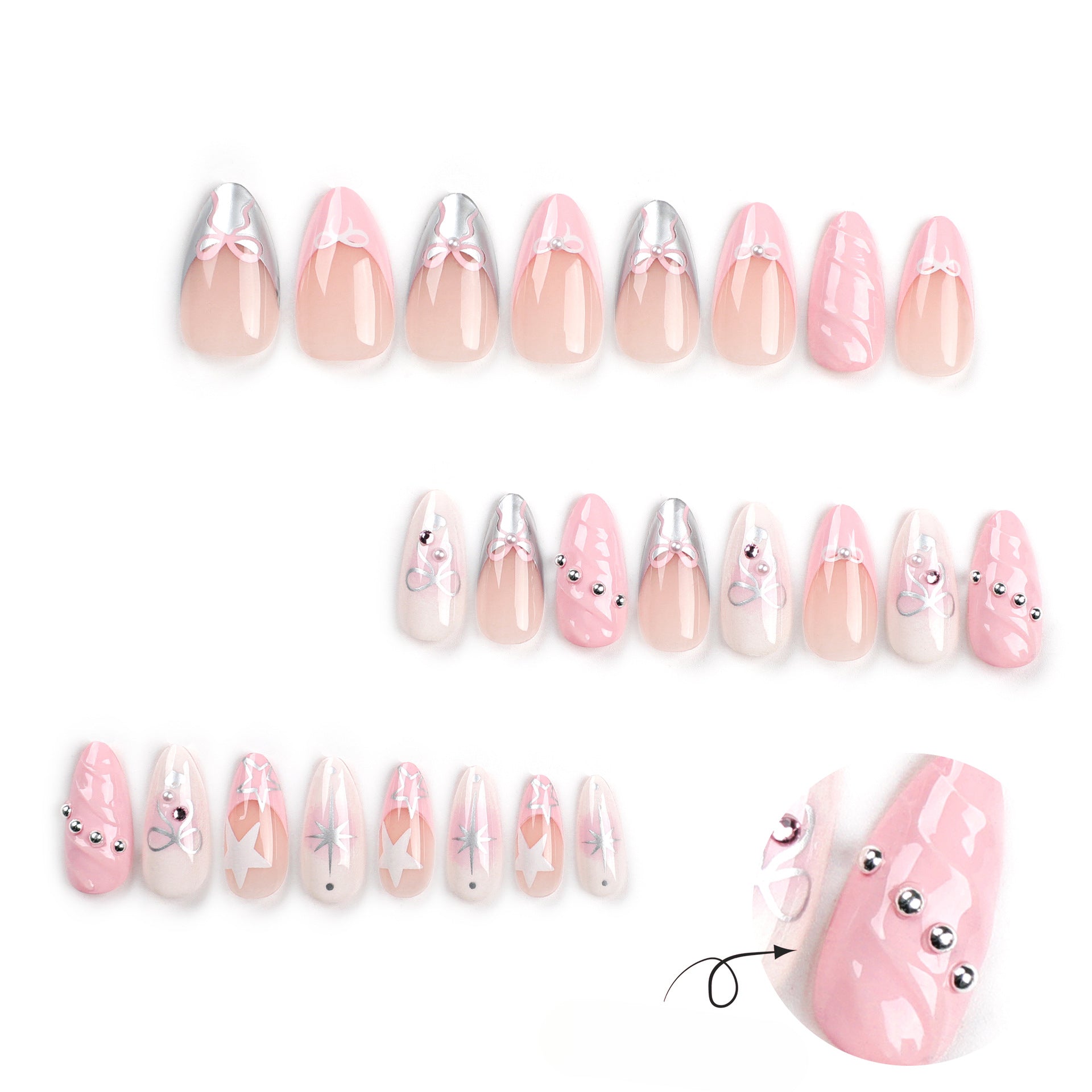 Wholesale 24 Pieces/box Press-on Nails Kits Nail Stickers ACC-NS-LeFan068
