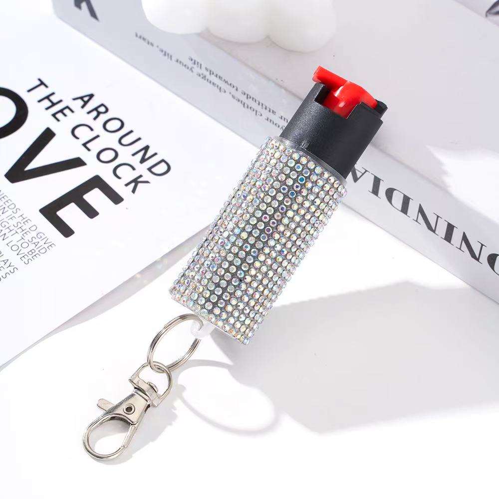 Wholesale Quick Release Spray Solid Color Rhinestone Keychain for Women