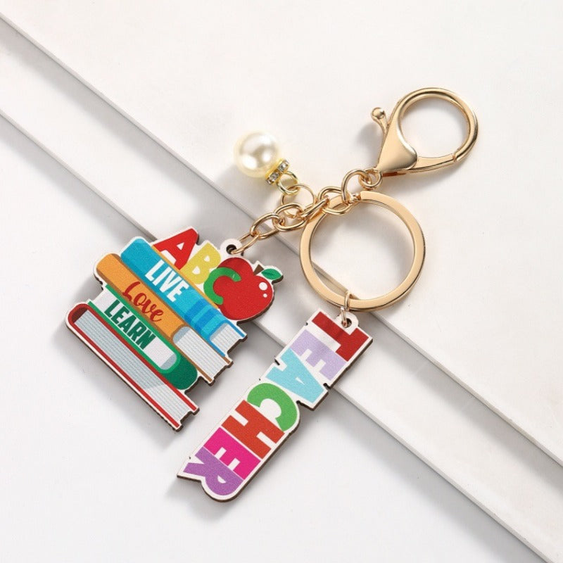 Wholesale Campus Style Graduation Season Wooden Book Keychain ACC-KC-RongR083