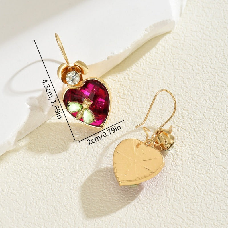 Wholesale Geometric Women's Heart Dragonfly Diamond Earrings ACC-ES-BaSha008