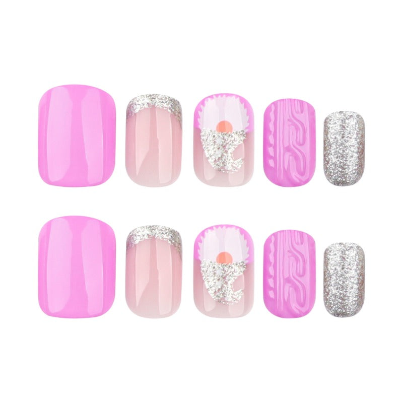 Wholesale 24 Pieces/box Pink Christmas Hat Nails Kits Nail Stickers ACC-NS-LeFan205