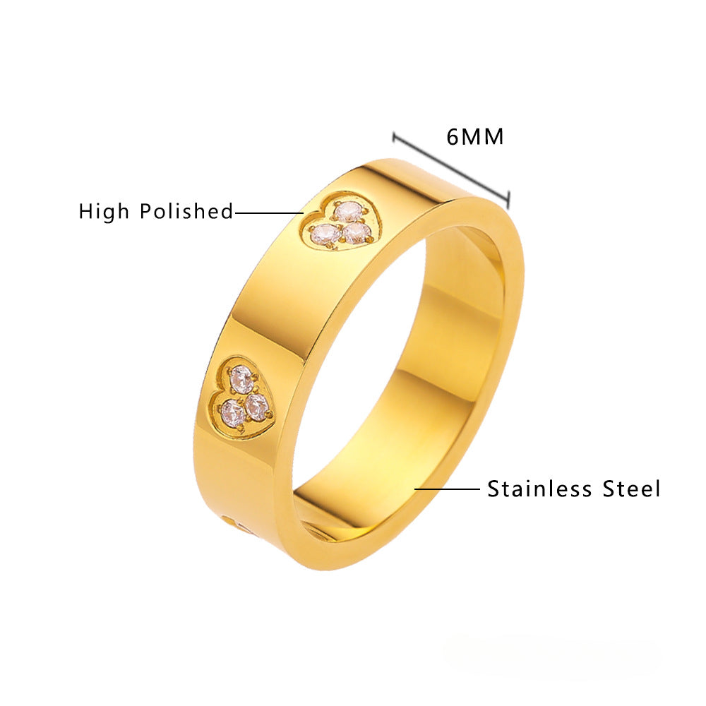 Wholesale Love Diamond Titanium Steel Rings ACC-RS-DaLang002