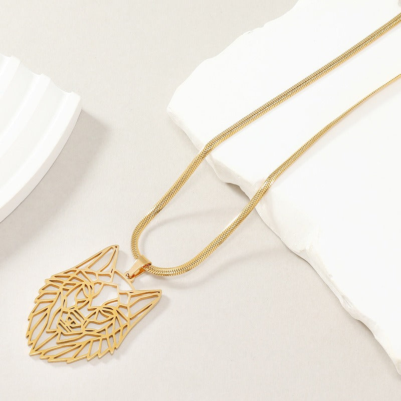 Wholesale Stainless Steel Hollow Jewelry Square Playing Card Necklaces ACC-NE-WangG003