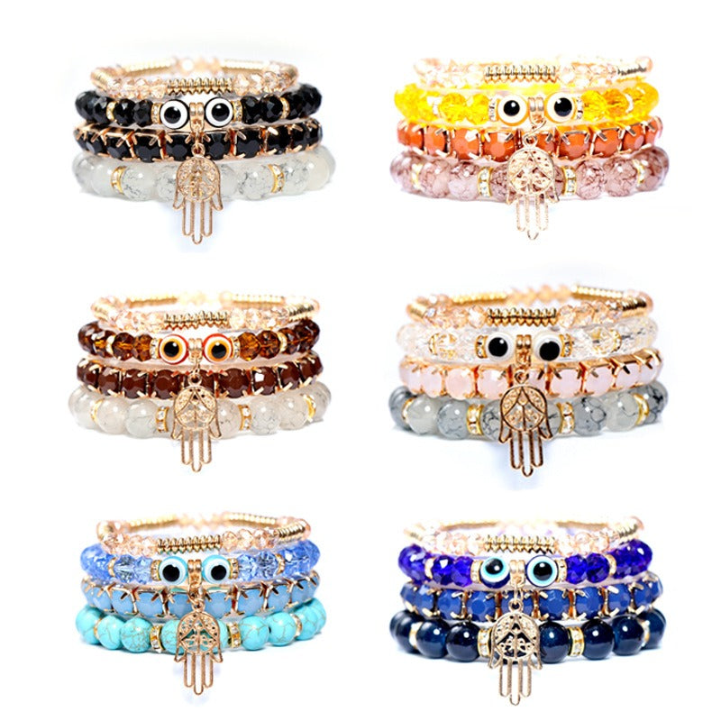 Wholesale Bohemian Multi-layered Evil Eye Bracelet ACC-BT-NaiHong009