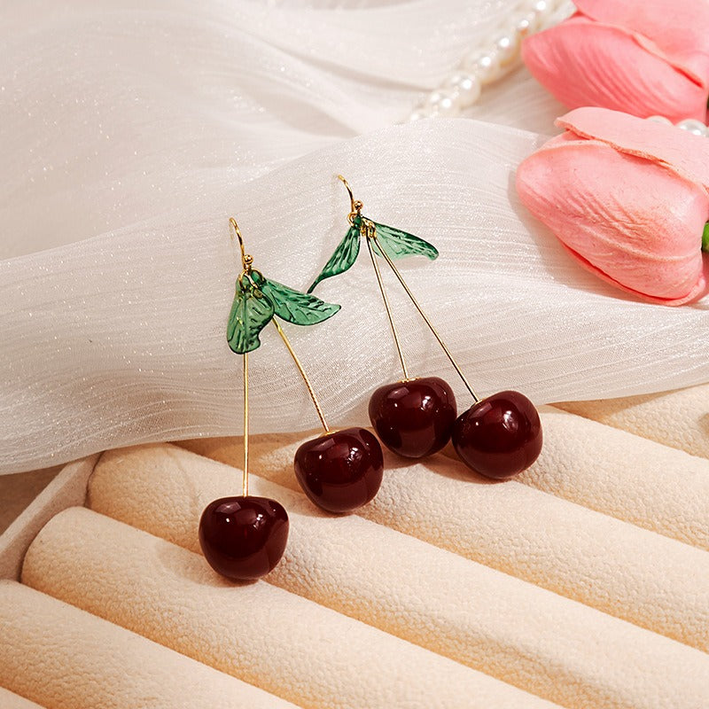 Wholesale Cute Fruit Cherry Earrings ACC-ES-MDD091