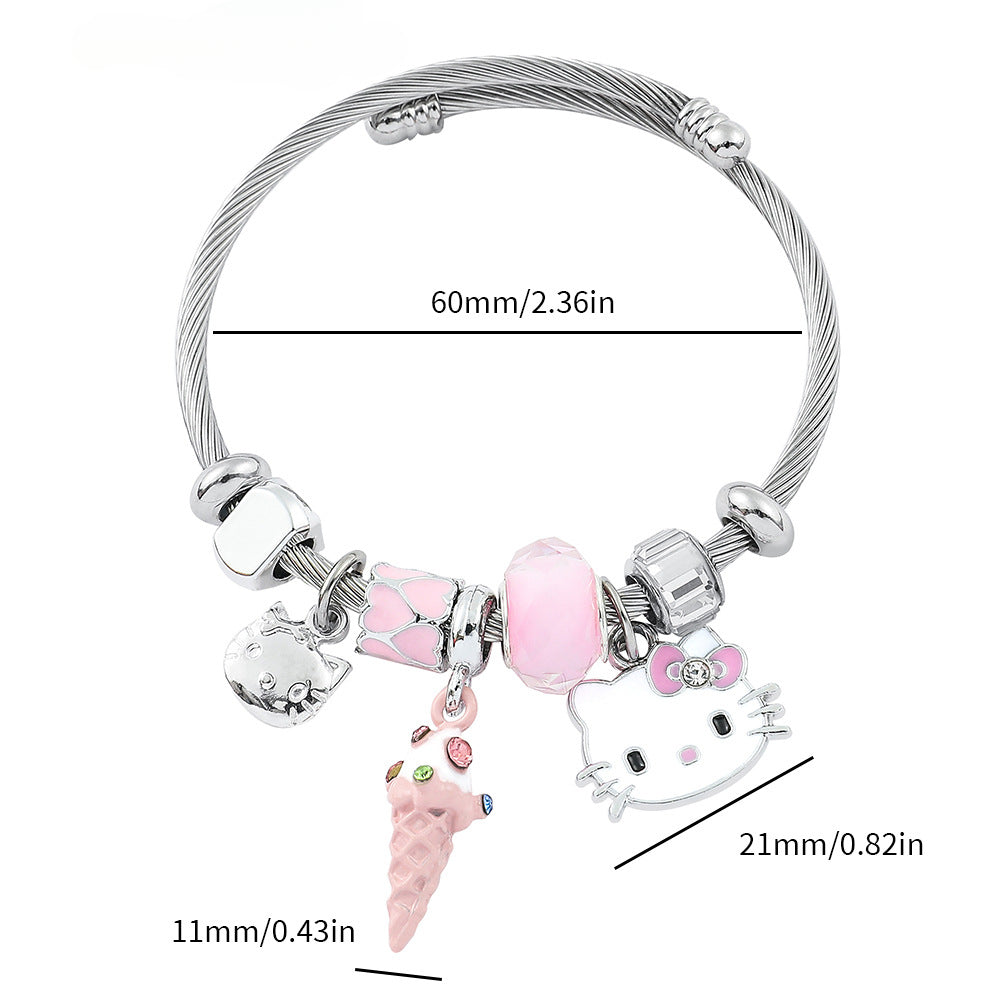 Wholesale Cartoon Cute Beaded Open Bracelets ACCVIP-BT-Zhuox001